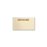 Letterpress vintage christmas cracker gift enclosure, printed in dark gold ink onto ecru cotton cards, by inviting in Austin, Texas.