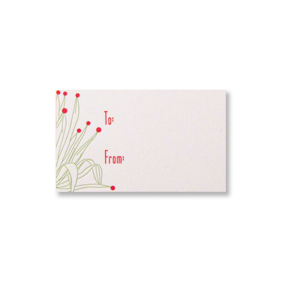 Letterpress holiday gift tags with decorated agave, designed and printed by inviting in Austin Texas INV1087
