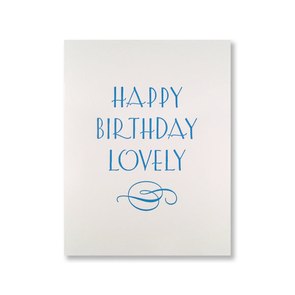 Letterpress birthday card reads 