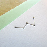 Letterpress Cassiopeia constellation stationery (flat card) in black in by inviting in austin, texas.