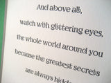 Roald Dahl quotation print, letterpress printed & designed by inviting | shopinviting in Austin Texas.
