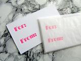 Letterpress gift tag enclosure cards in neon pink, This is for you, A gift for you, Happy Day, You're the Best, and You Rock, assorted packs, by inviting in Austin, Texas.