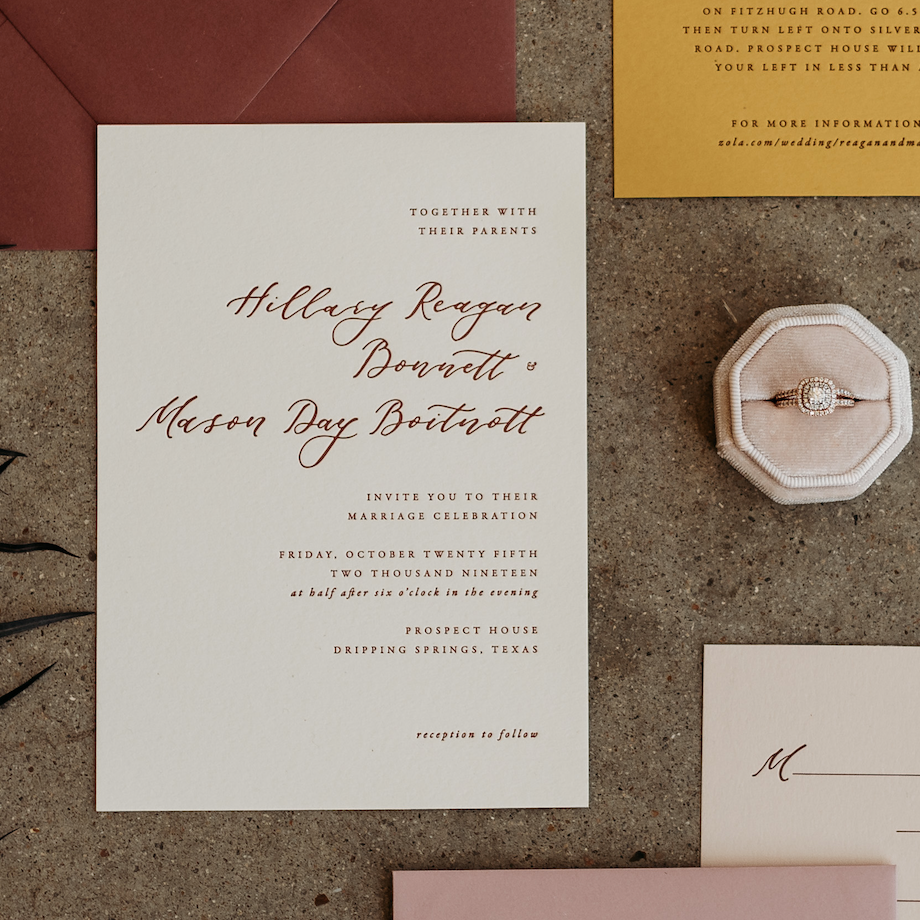 Featured Project: Reagan & Mason – inviting : letterpress boutique