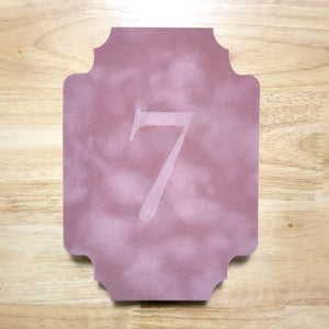 Velvet Table Numbers 5x7 Victorian Shape