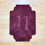 Velvet Table Numbers 5x7 Victorian Shape