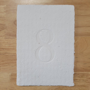 Handmade Seeded Paper Table Numbers