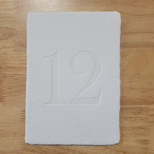 Handmade Paper Table Numbers