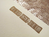 Letterpress vintage christmas cracker gift enclosure, printed in dark gold ink onto ecru cotton cards.