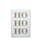 Letterpress Ho Ho Ho HOHOHO holiday card, red and green, by inviting in austin texas.