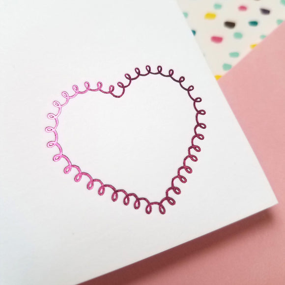 Loopy Heart Foil Stationery (M) {more styles available}