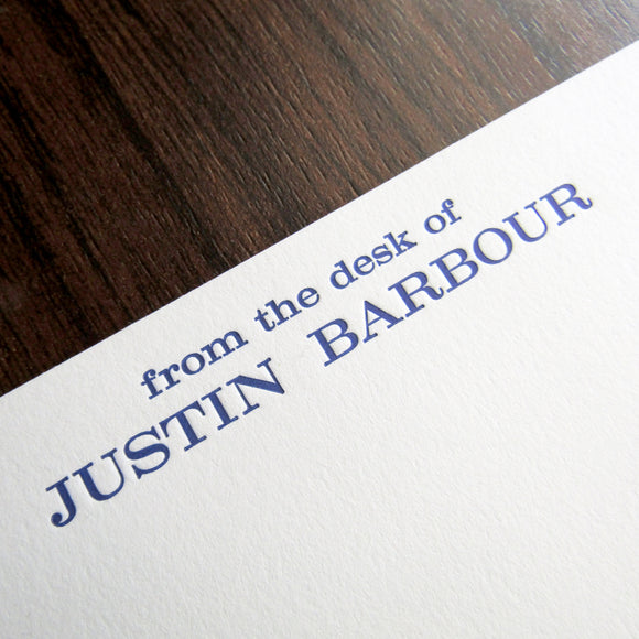 Professional letterpressed personal stationery, 