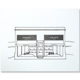 Marfa letterpress print, black and white illustration by inviting in austin texas.