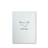 Letterpress capricorn constellation note card, zodiac constellation in black ink by inviting letterpress in austin texas.