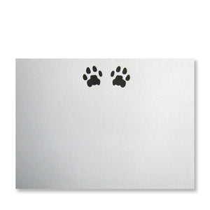 Letterpress cat paw stationery in black ink by inviting letterpress in austin texas.