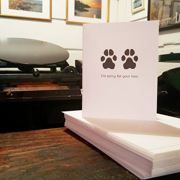 Pet Sympathy - Dog Paw Print Cards