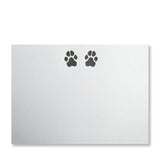 Letterpress dog paw stationery in black ink by inviting letterpress in austin texas.