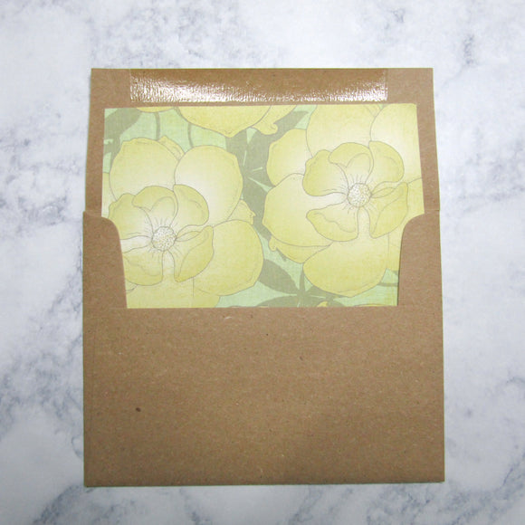 Yellow Flower Liners & Pre-Lined Envelopes