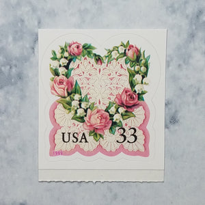 Floral Heart stamps $0.33