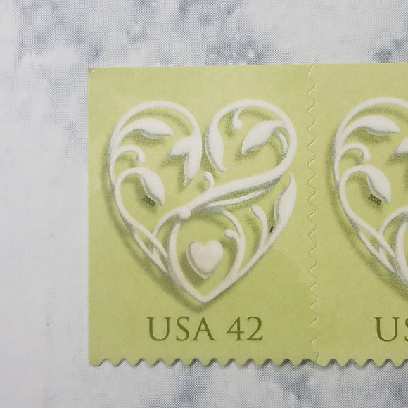 Floral Heart stamps $0.33