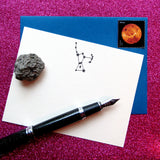 Letterpress constellation Orion stationery, in black ink, by inviting INV1117.