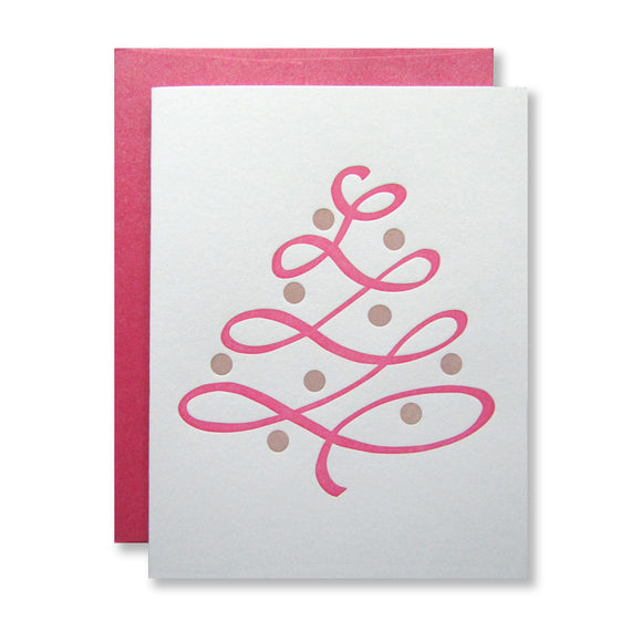 Holiday Tree Cards {pink & copper}