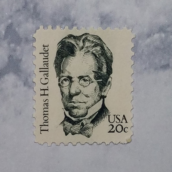 Thomas H Gallaudet stamps $0.20