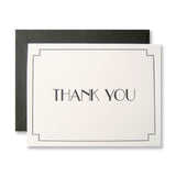 Art deco thank you cards, letterpress printed by inviting | shopinviting in dark gray ink. INV0223